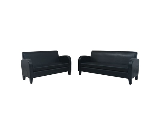 VIDAXL - Ensemble de canapés 2 pcs cuir synthétique noir
