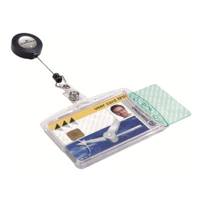 Durable - 10 Portes badge de nom avec enrouleur - 54 x 85 mm - 2 cartes