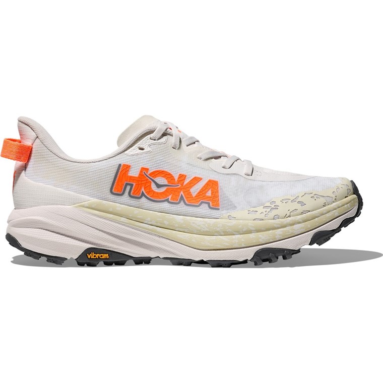 Hoka M Speedgoat 6 White / Neon Tangerine