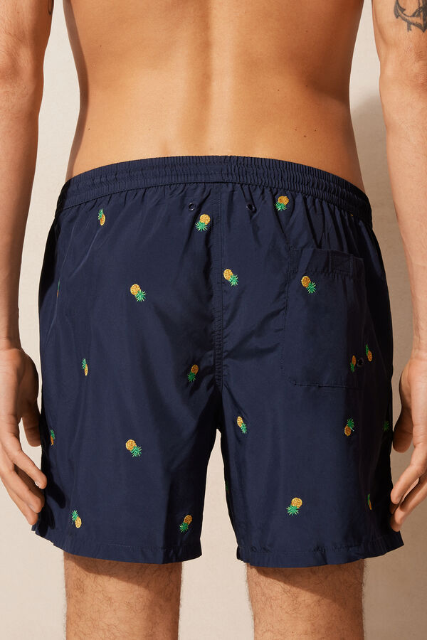 Maiô boxer com bordado de abacaxi