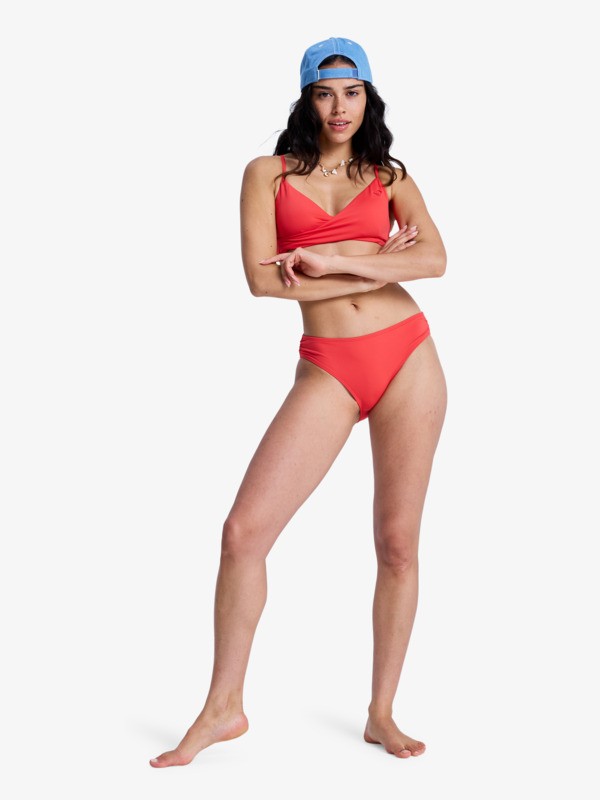 Solid Essentials Wrap Bra Haut de bikini bralette Rouge Femme