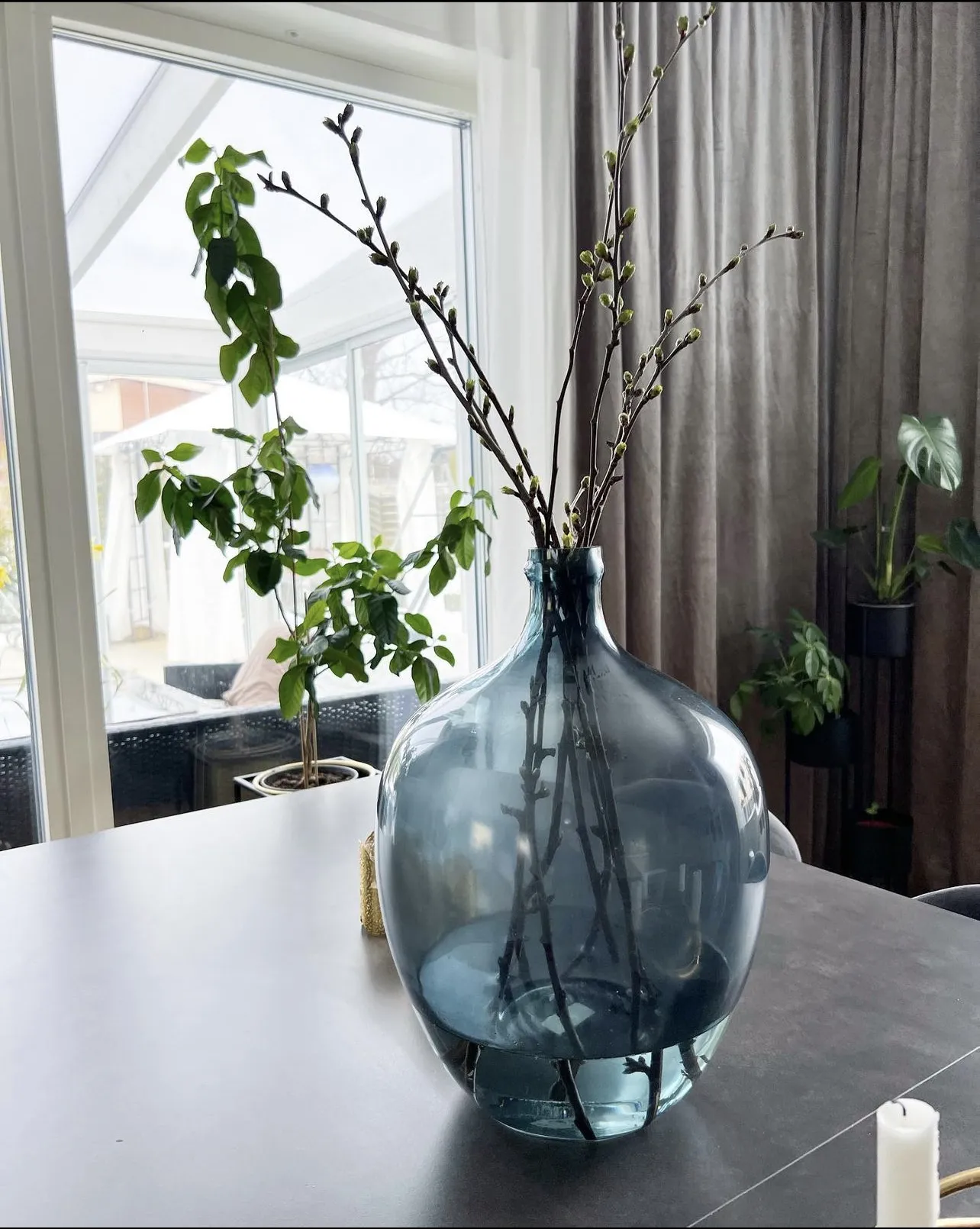 Bloemenvaas ROTI Glas 39 cm Blauw