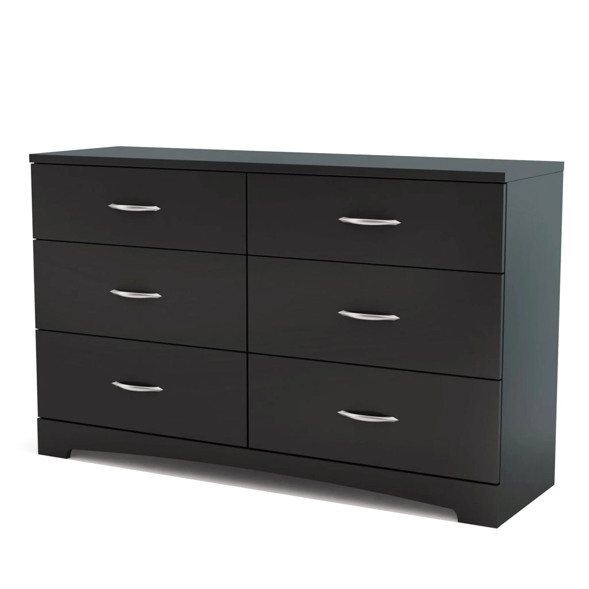 South Shore Bureau Double 6 Tiroirs Step One - Noir Solide