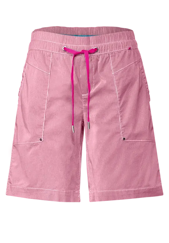 Gestreifte Loose Fit Bermuda - nu pink