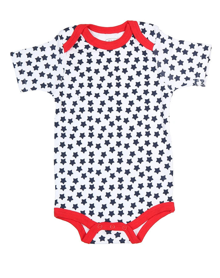 Kurzarm-Body STERNE 2-er Pack in weiß/blau/rot