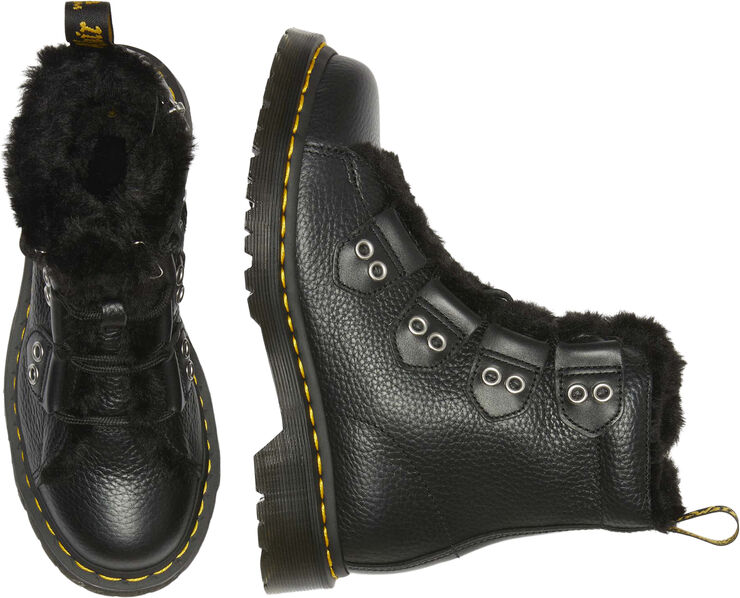 Dr. Martens 1460 Ltt Fl Black Milled Nappa Wanama Milo Fur Black