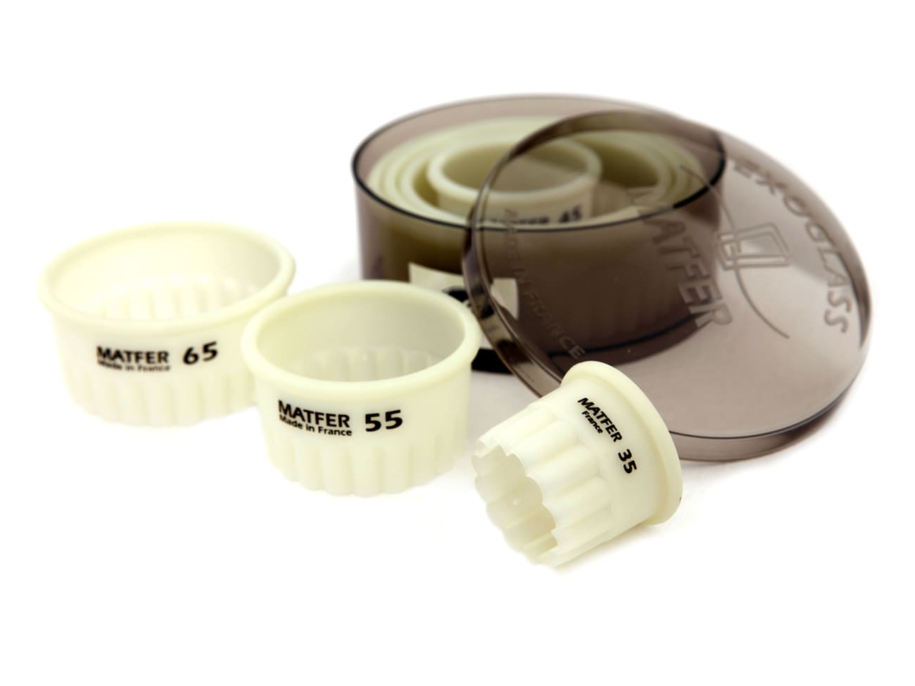 Emporte-pièce rond cannelé - Exoglass® - 9 emporte-pièces pairs - Matfer