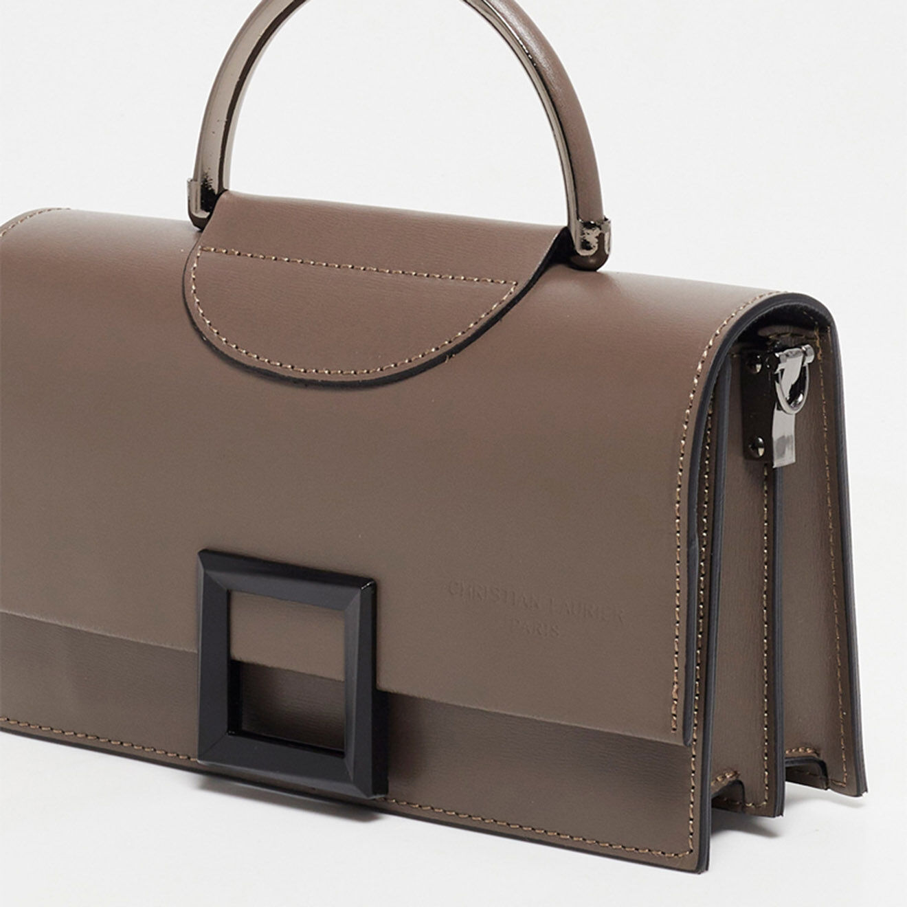 Christian Laurier Sac à main en Cuir Milo taupe  - 22x15x8 cm