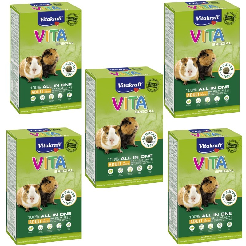 Vitakraft - 5 x Marsvinfoder - Vita Special Adult Marsvin600gr