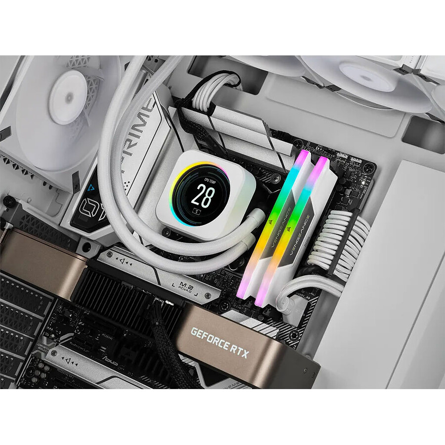 Corsair Vengeance RGB White - 2 x 16 Go (32 Go) - DDR5 6000 MHz - CL36