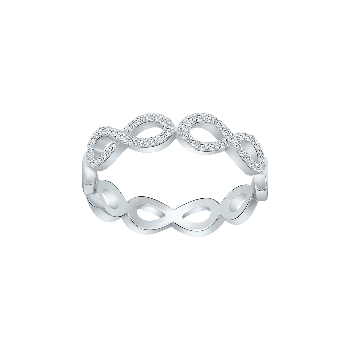 Bague en Argent avec oxyde de zirconium blanc