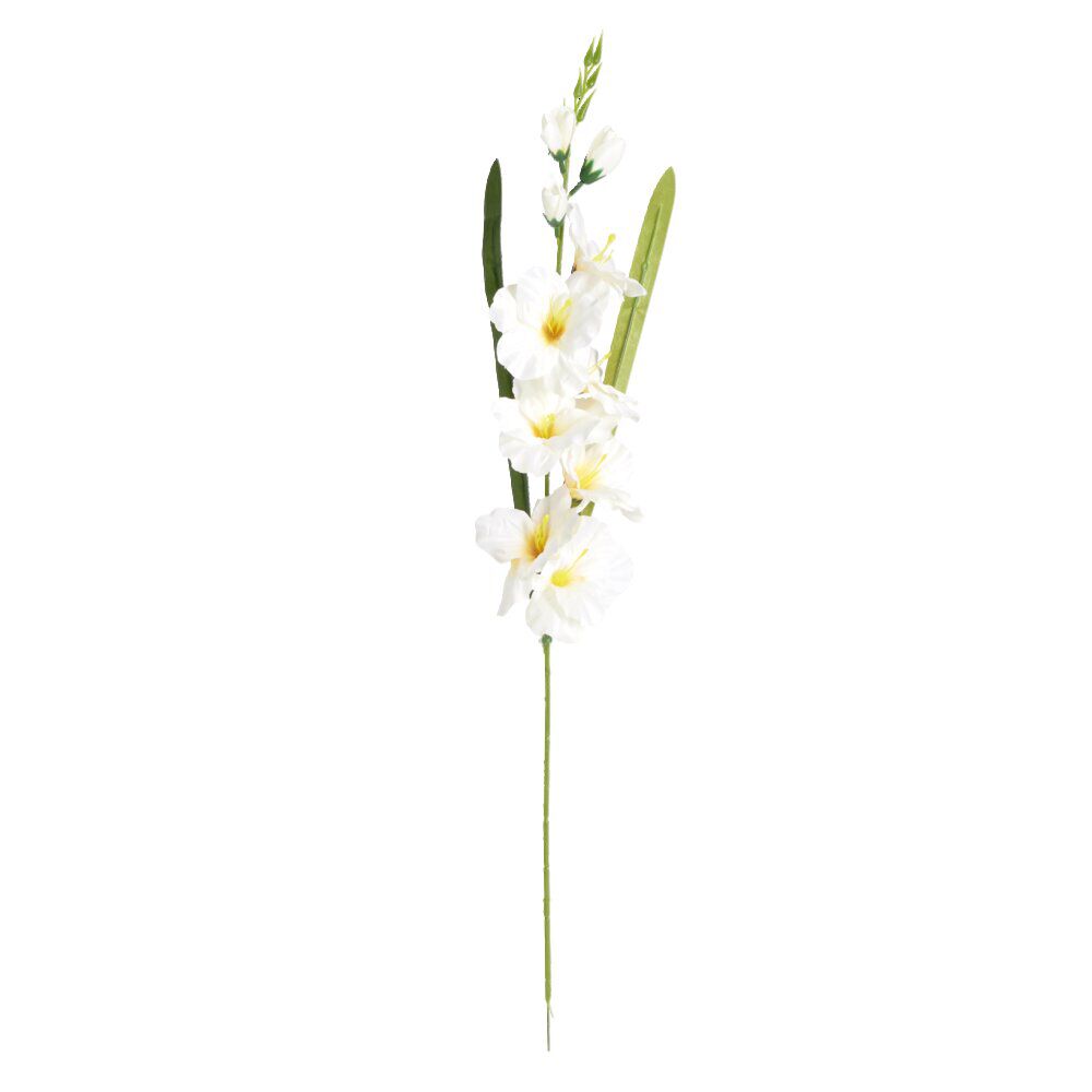 Fleurs artificielles glaïeul blanc ou ivoire 1 tige L75cm - 2 modèles