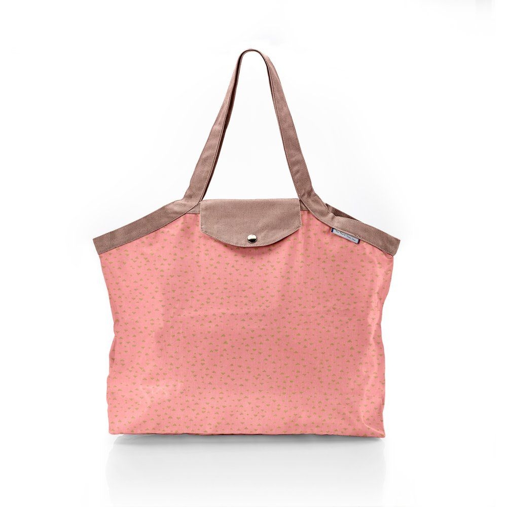 Sac Cabas Taille Moyenne Plissé Triangle Or Poudré