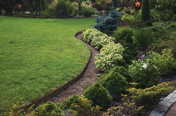 Bradas med EASY BORDER plenkant - 40mm brun