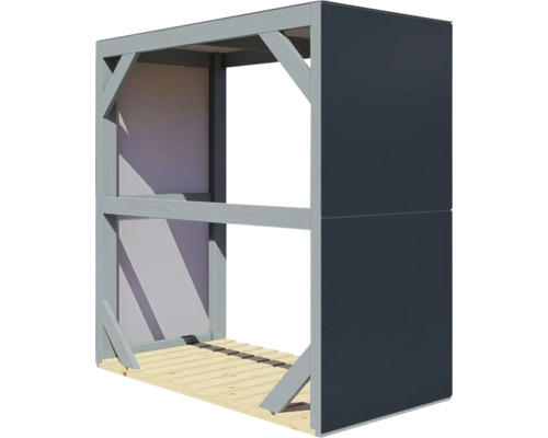 Haardhoutopslag Bertilo 151 x 75 x 154 cm antracietgrijs