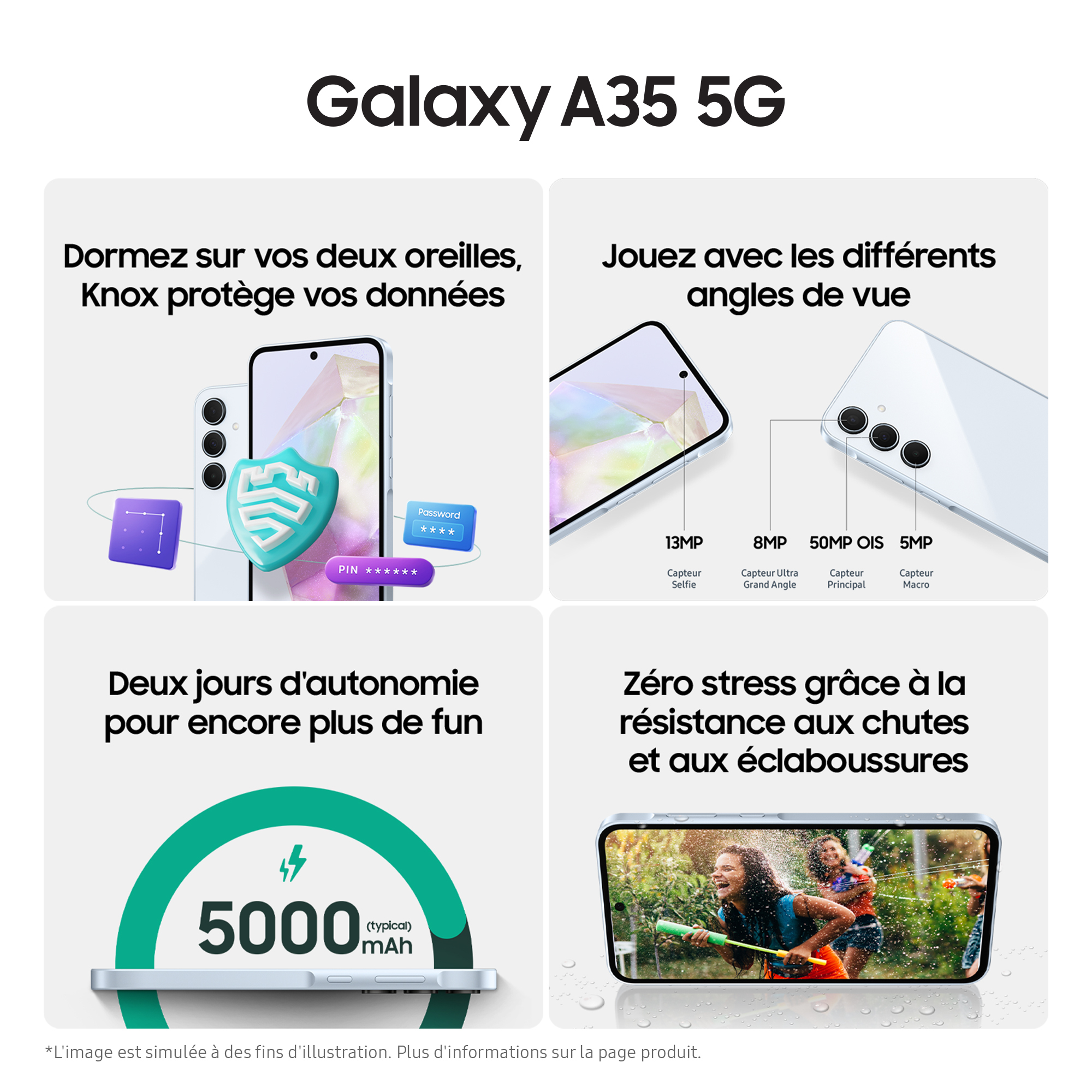 Samsung Galaxy A35 - 5G - 6/128Go - Bleu nuit