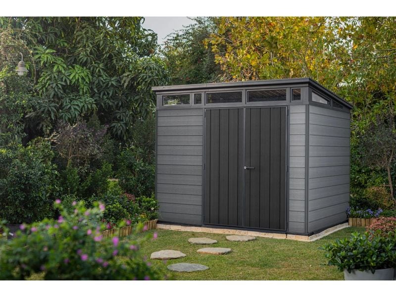 Keter Gartenhaus Cortina 9x7 Grau, Kunststoff/Metall Outdoor-Aufbewahrungshaus