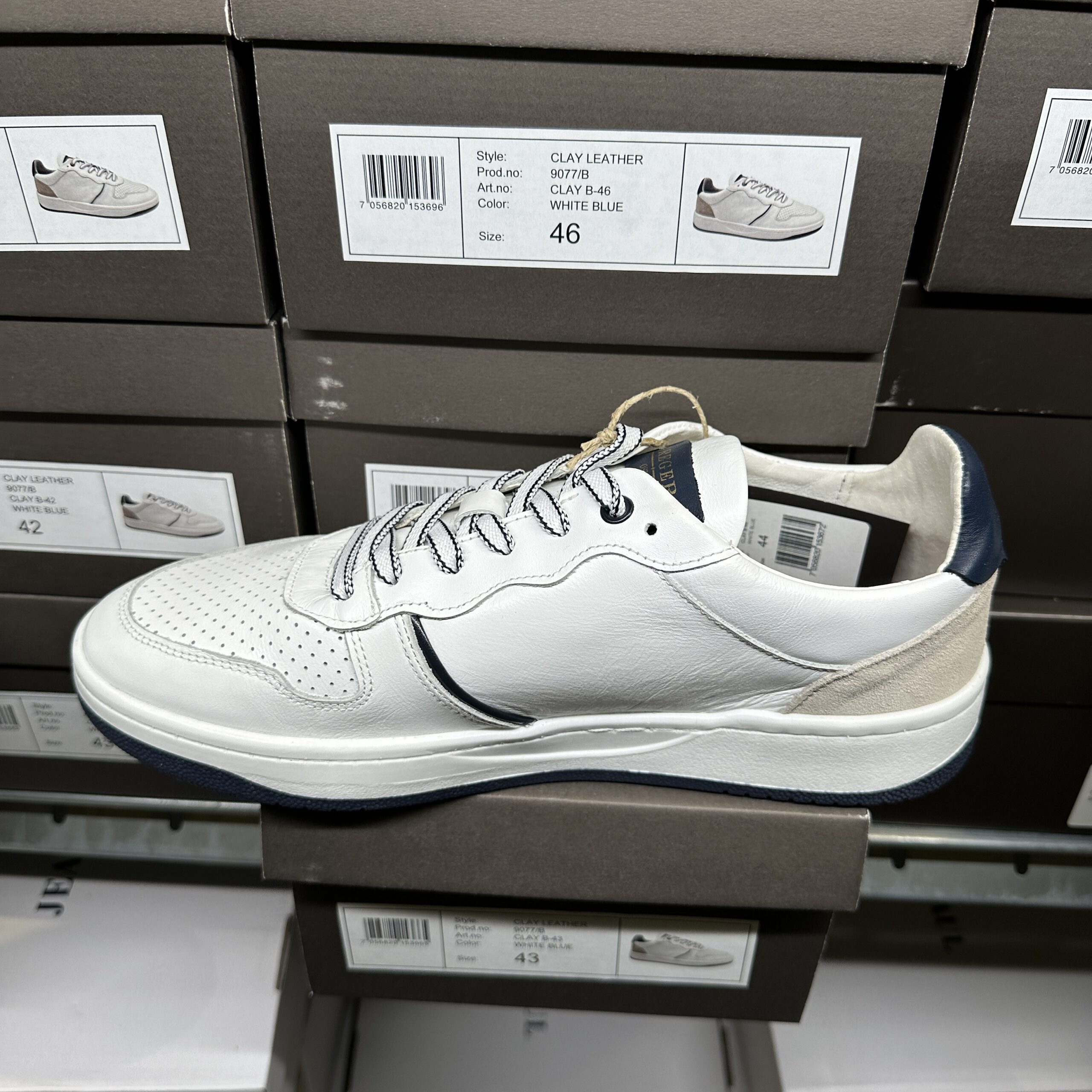 Gregers - Clay Leather White Blue