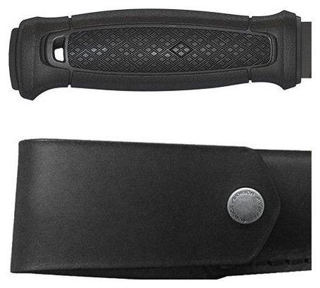 Couteau de survie Mora Garberg noir carbone avec étui en cuir-noir