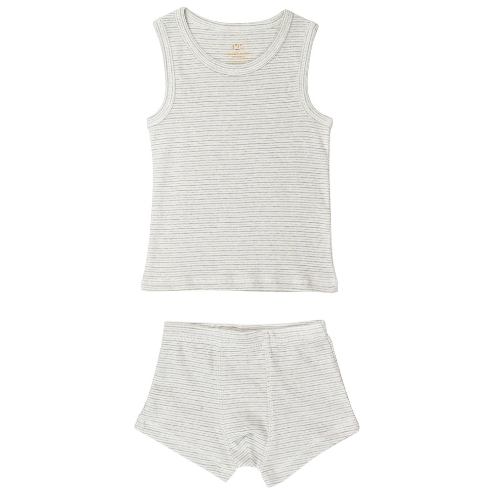 Køb COPENHAGEN COLORS Grey Stripe Tank-Top And Boxershorts Striped