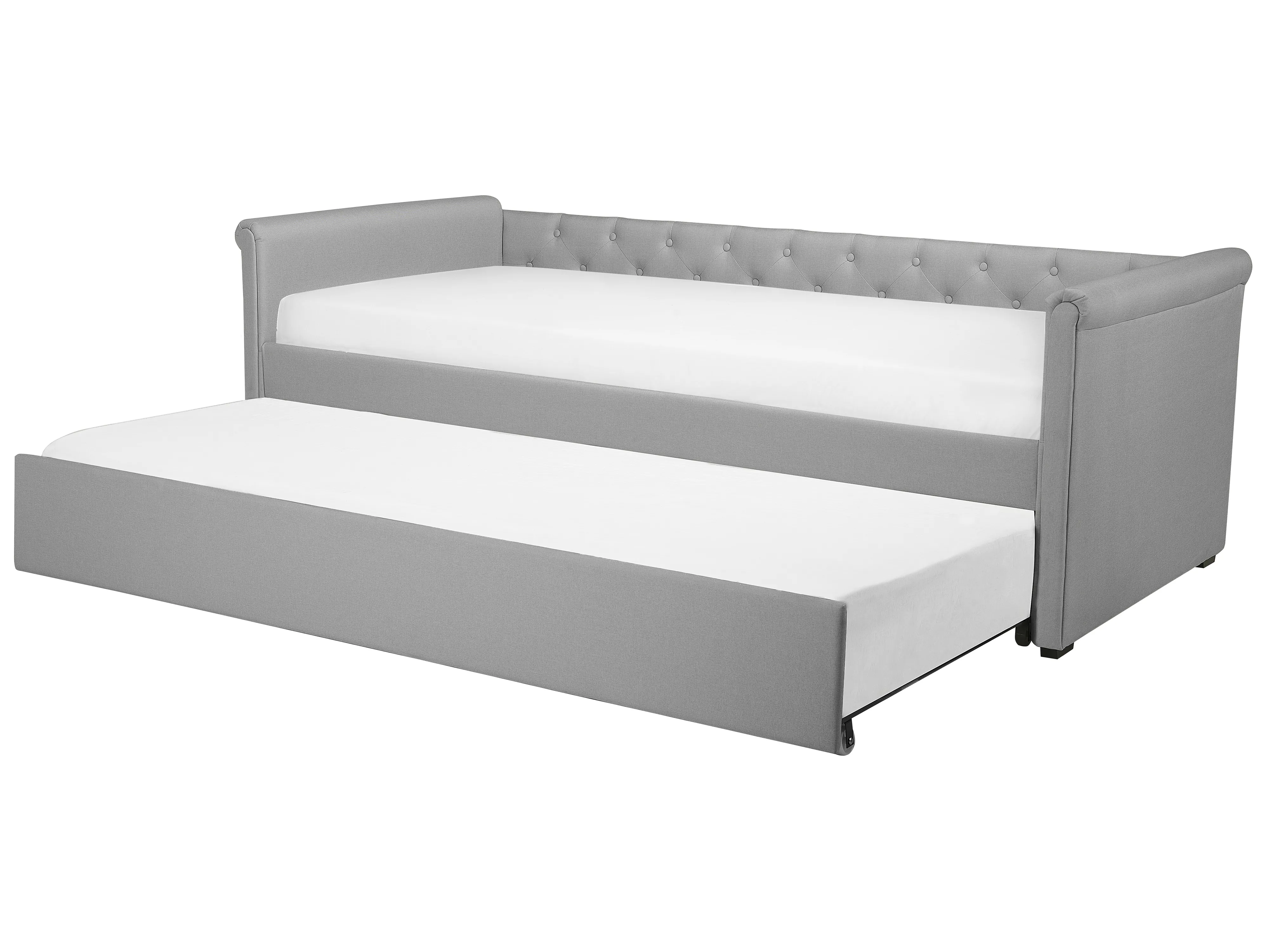 Onderschuifbed Stof LIBOURNE 90 x 200 cm Lichtgrijs