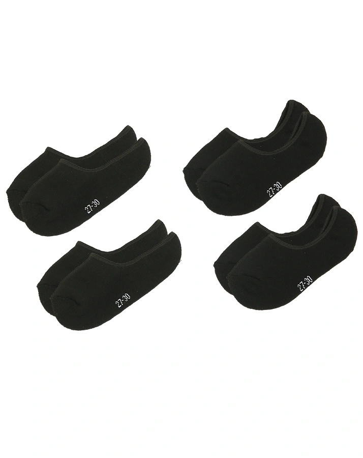 Sneaker-Socken UNI mit Antirutsch-Bündchen 4er-Pack in schwarz