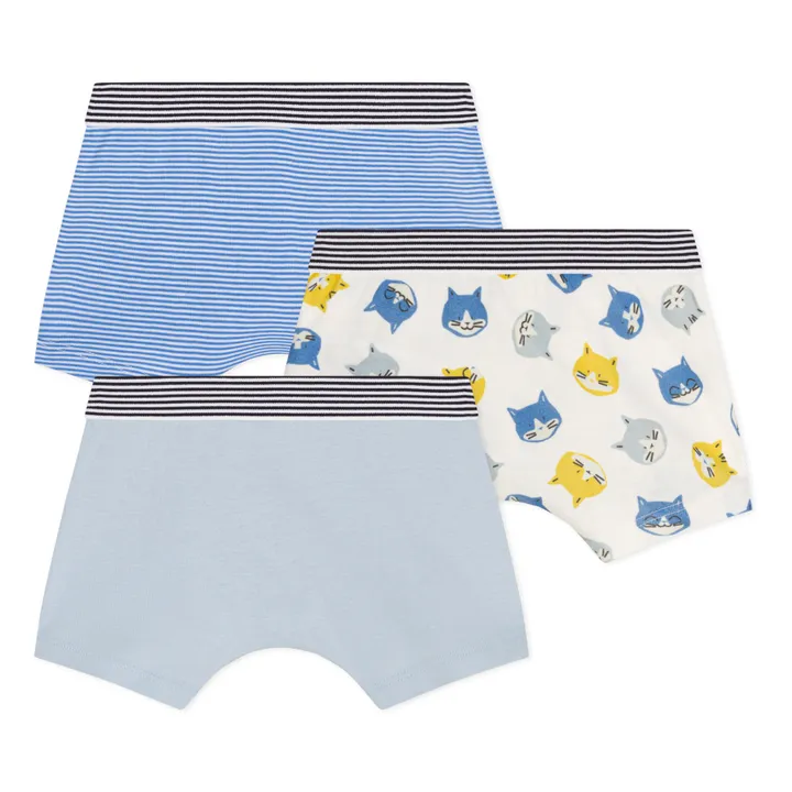 Petit Bateau Lot 3 Boxers Chats | Bleu