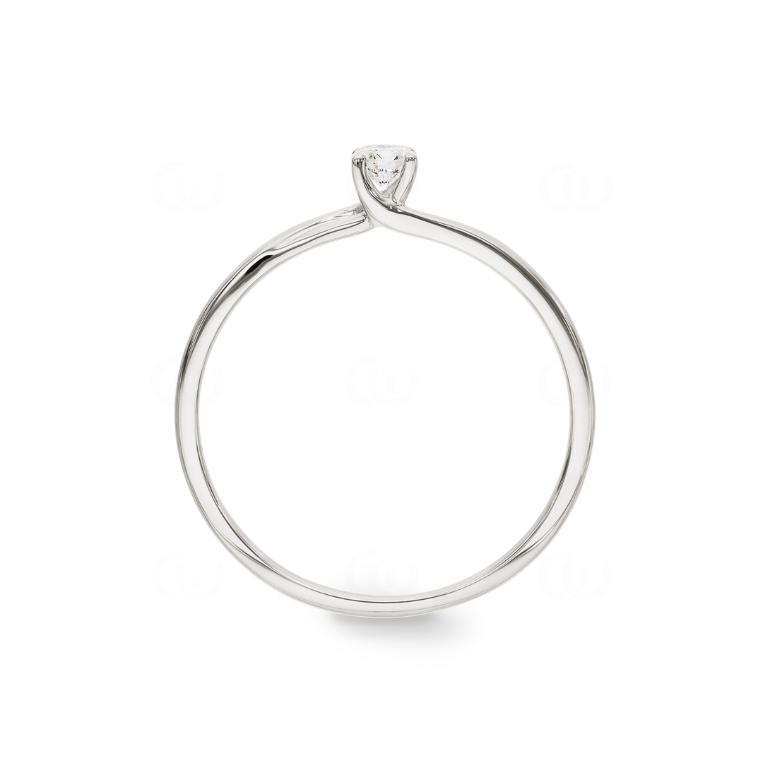 Solitärring 750/18 K Weissgold mit Diamant 0.12ct H/Si