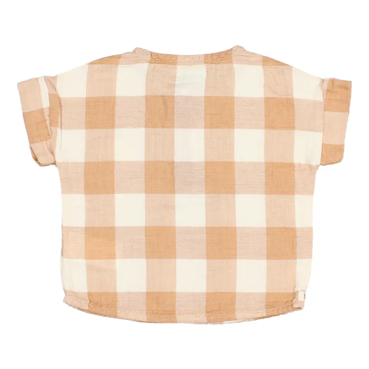 Búho Chemise Gaze de Coton Responsable Carreaux | Ecru
