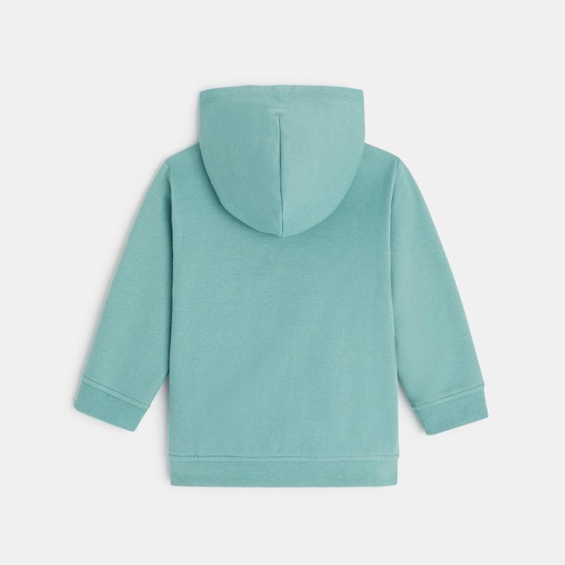 Sweat à capuche patch animé nature vert bébé garçon Vert