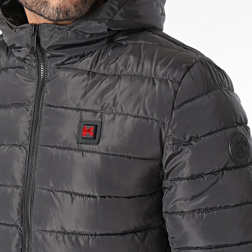 Doudoune Chauffante Capuche Gris Anthracite