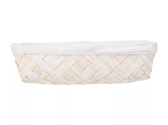 Plateau en bambou doublé blanc 36x24x8h