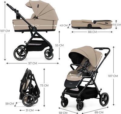 Kinderkraft YOXI 2-in-1 Duovogn, Sand Beige