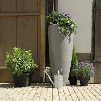 Garantia regenton met plantenbak grijs kunststof 300 L