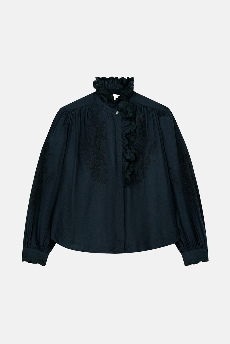 LOUISE MISHA<br>Blusa com gola alta bordada, CORA