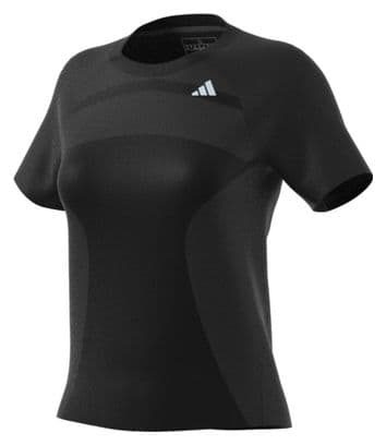 Maillot manches courtes adidas running Adizero Noir Femme