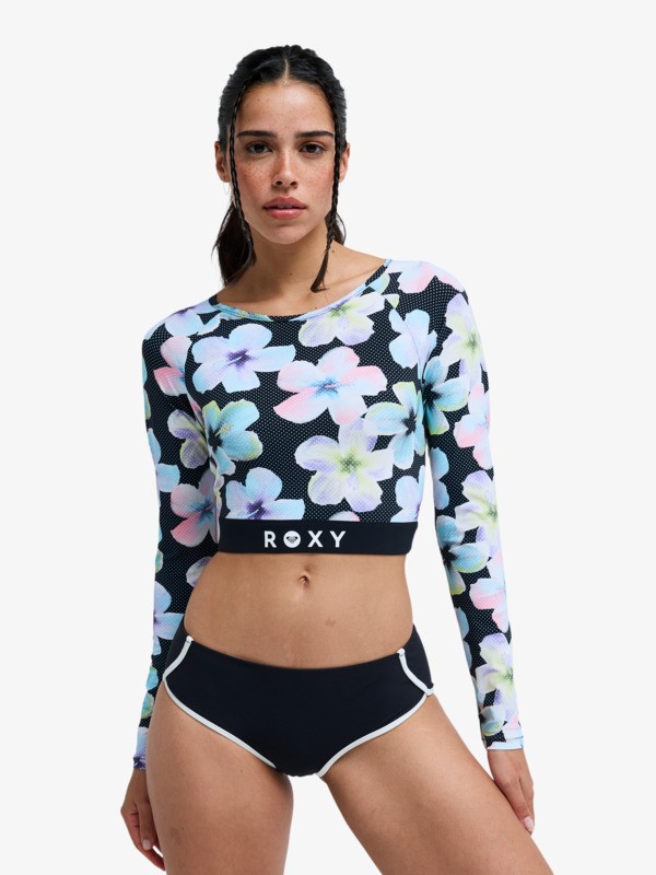 Roxy Active Lycra manches longues cropped Noir Femme