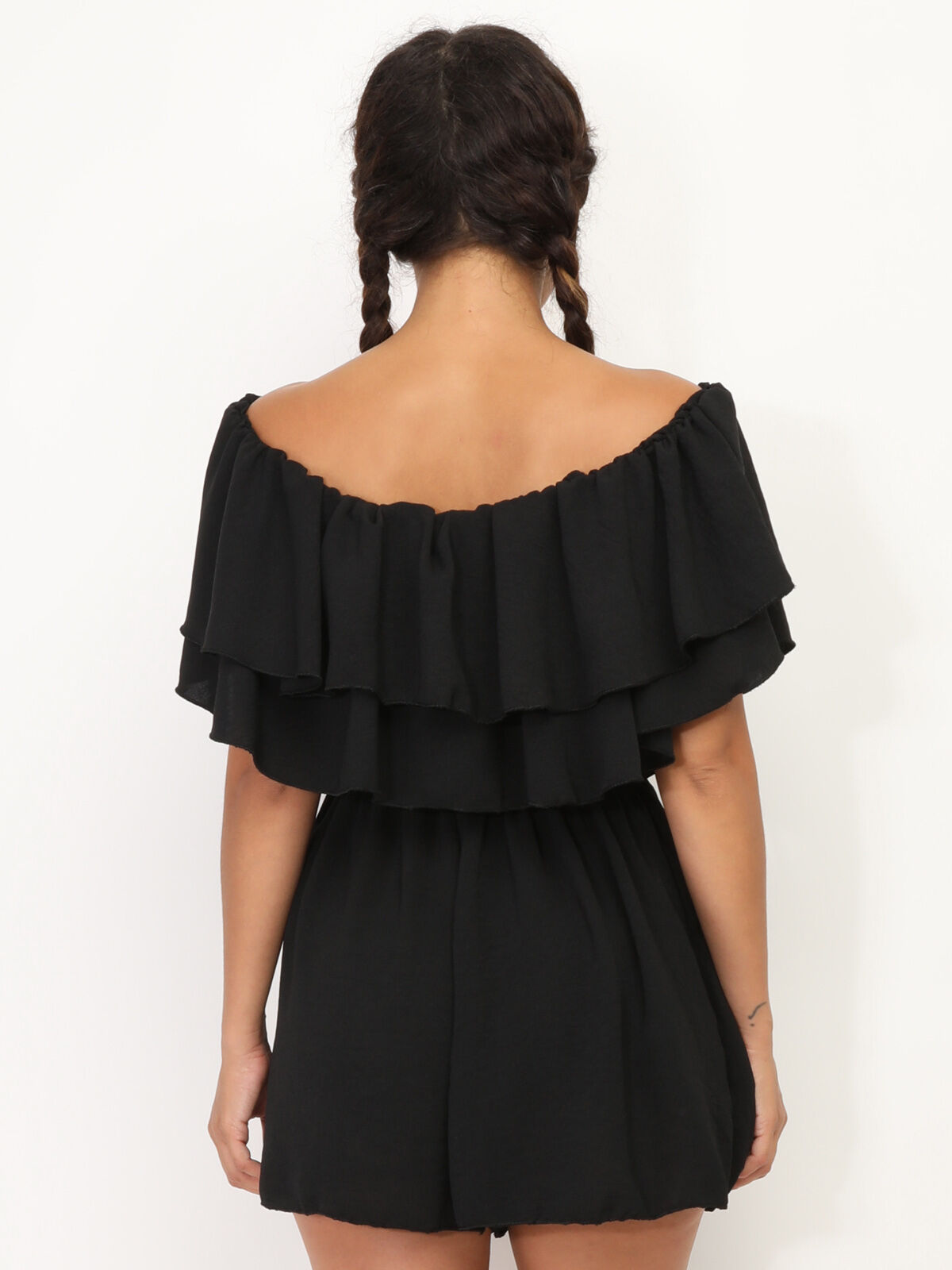 Combi-short à volants- Noir