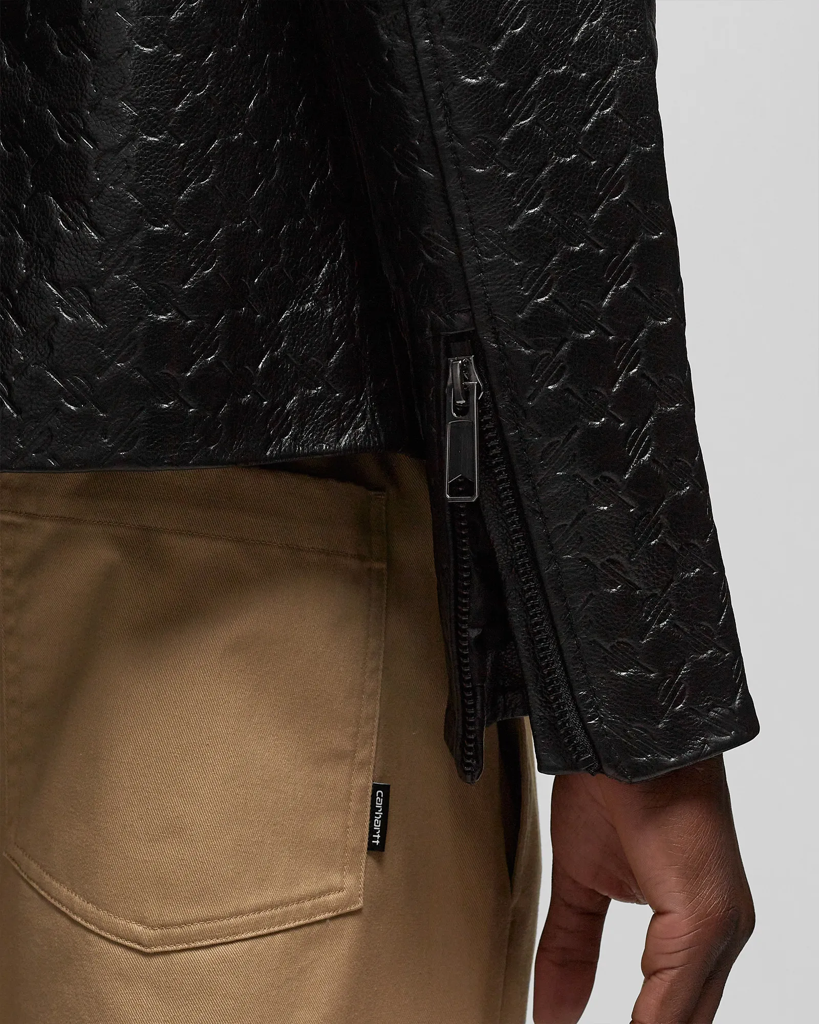 Daily Paper silence monogram leather jacket