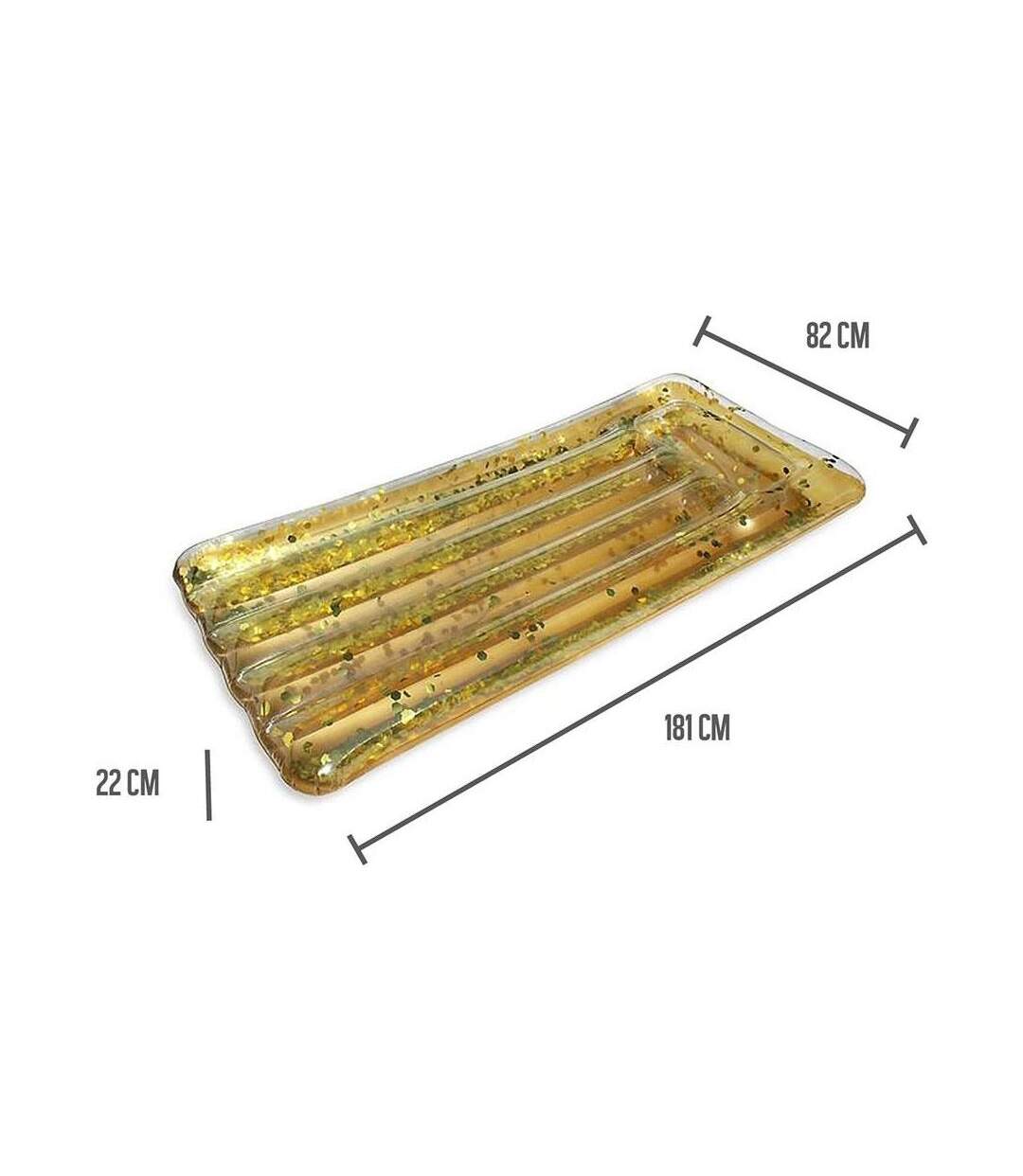 Matelas gonflable à paillettes dorées 181 cm