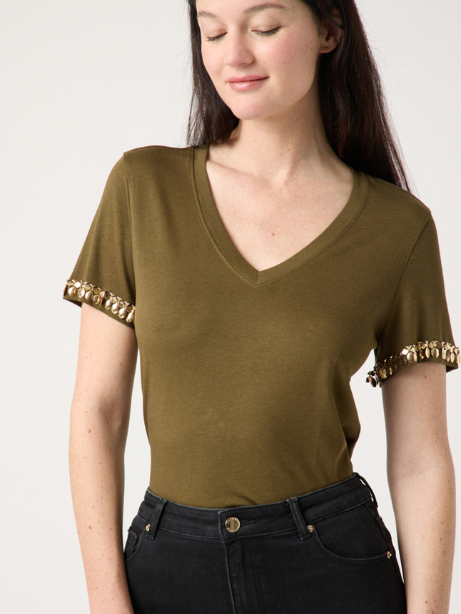Top trims métalliques manches