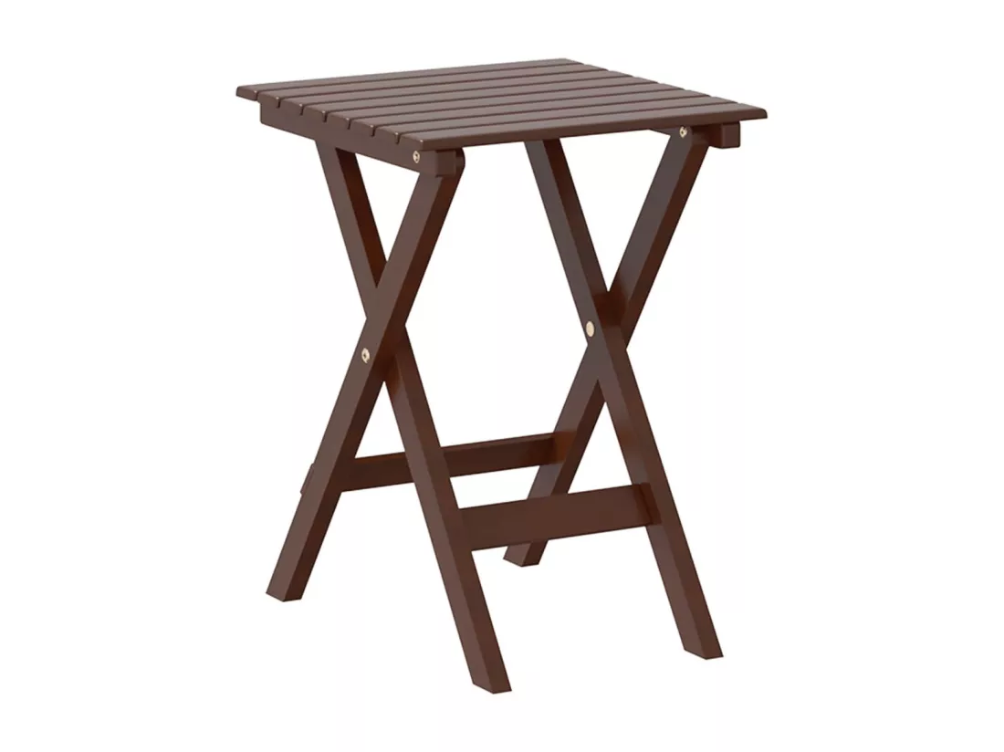 Chaise à bascule avec table pliable marron bois massif peuplier