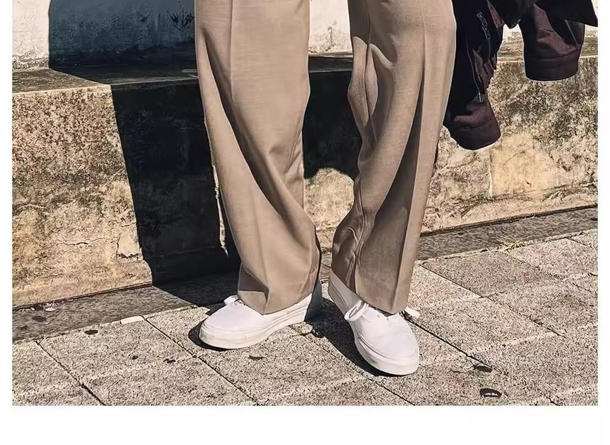Capbrew - Hoge taille effen rechte broek