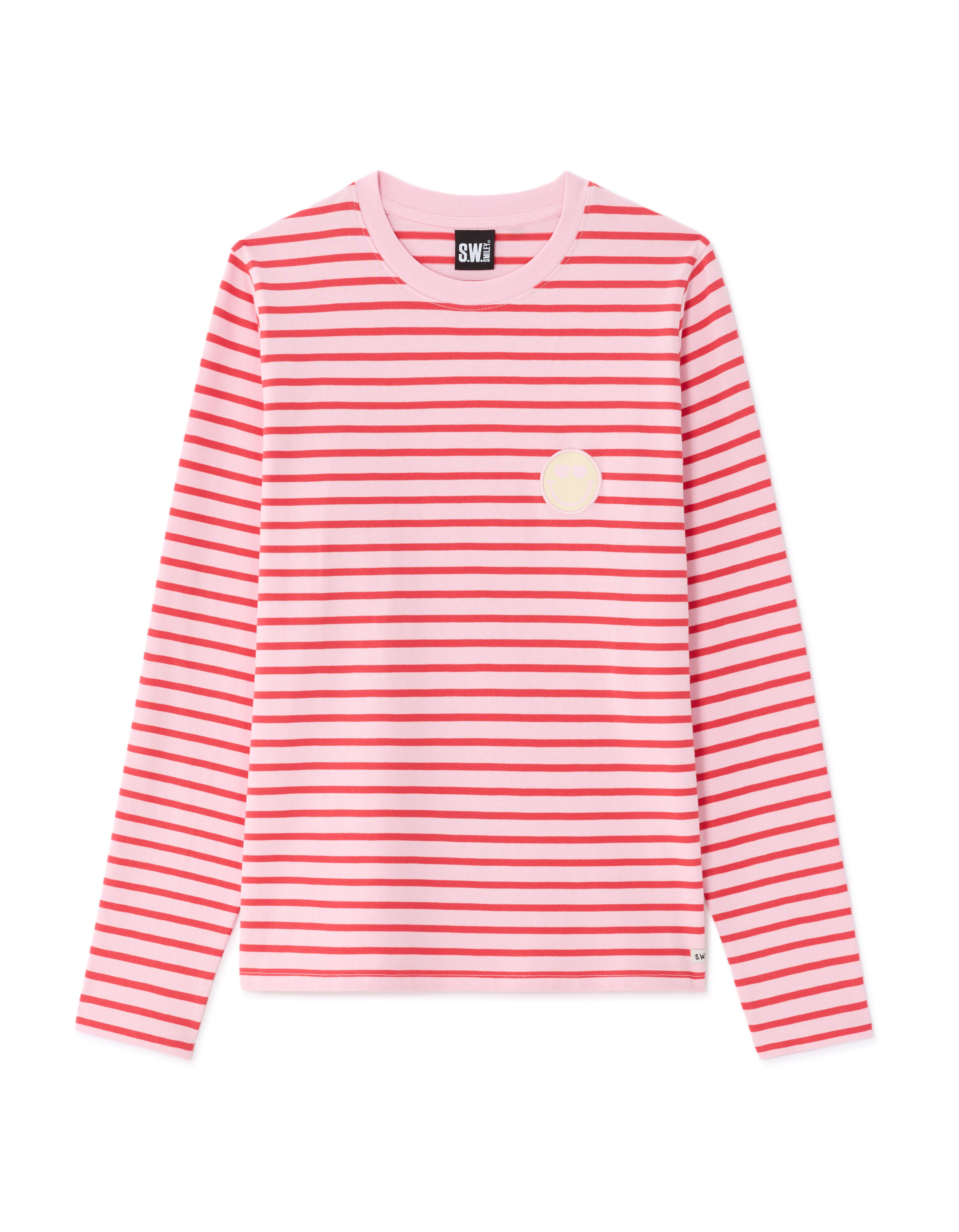 SMILEY - T-shirt marinière femme rose