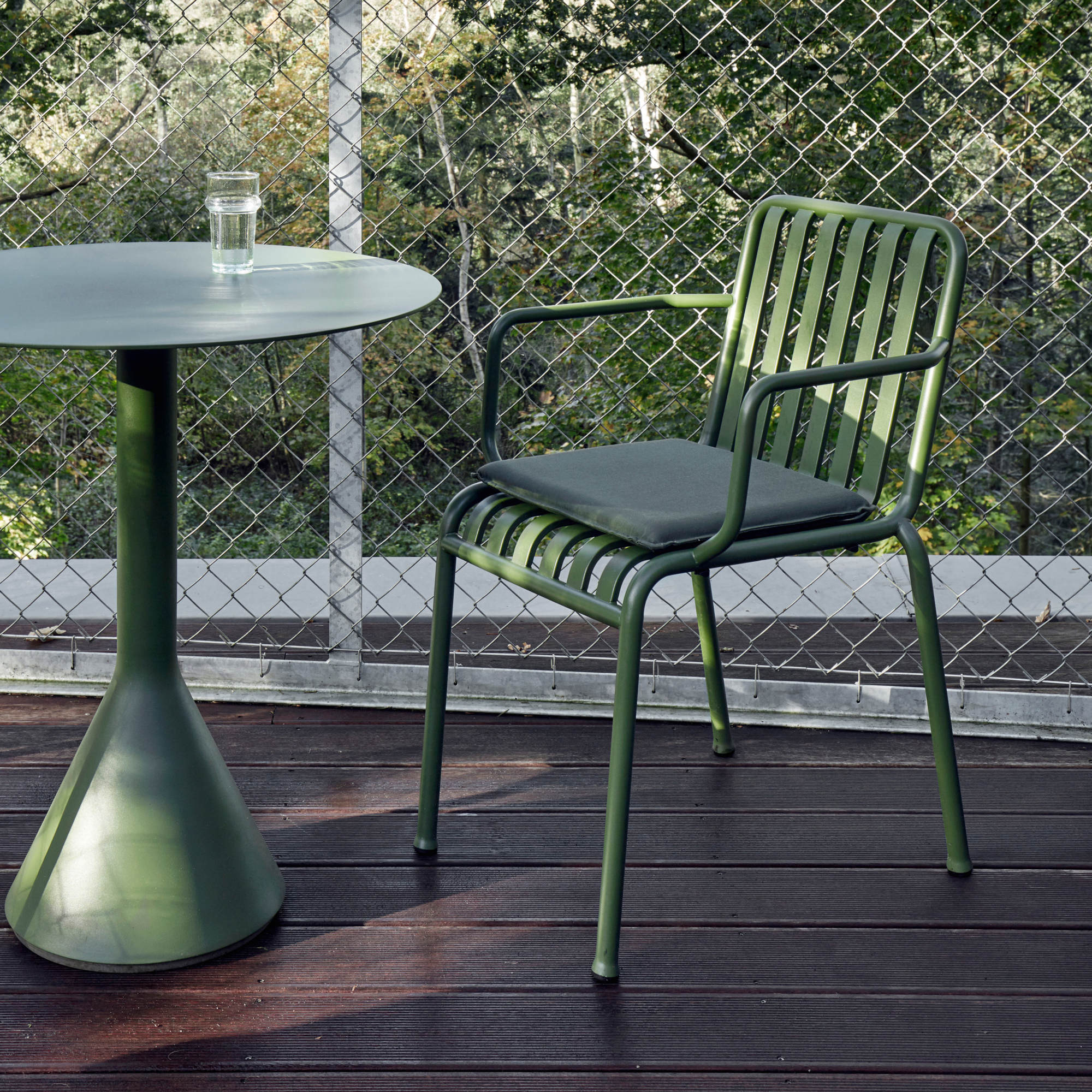 Tuinstoel Palissade met armleuning olive