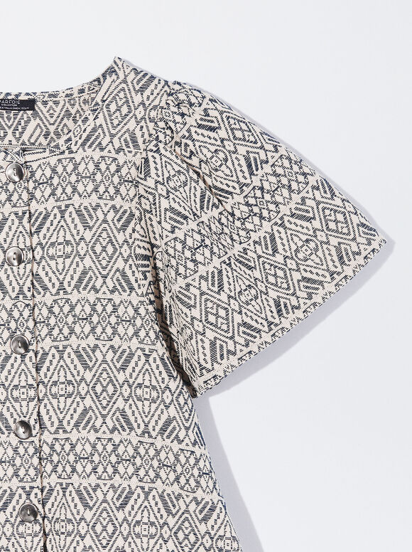 Blusa geométrica em jacquard - Multicor
