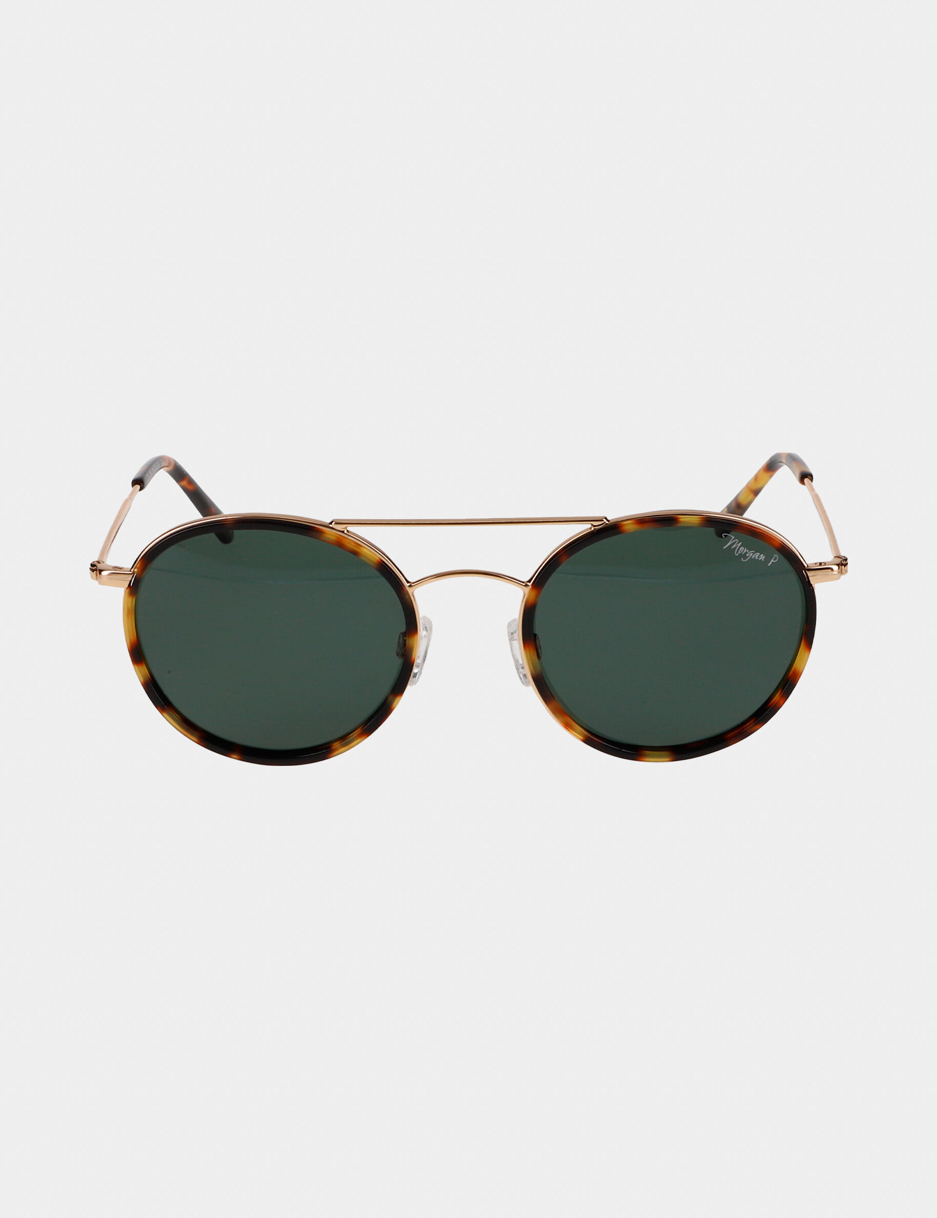 Lunettes de soleil rondes double-pont dore femme - dore