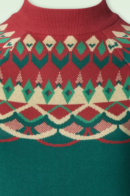 Blutsgeschwister Scandi Woods gebreide jurk in Nostalgic Island Green