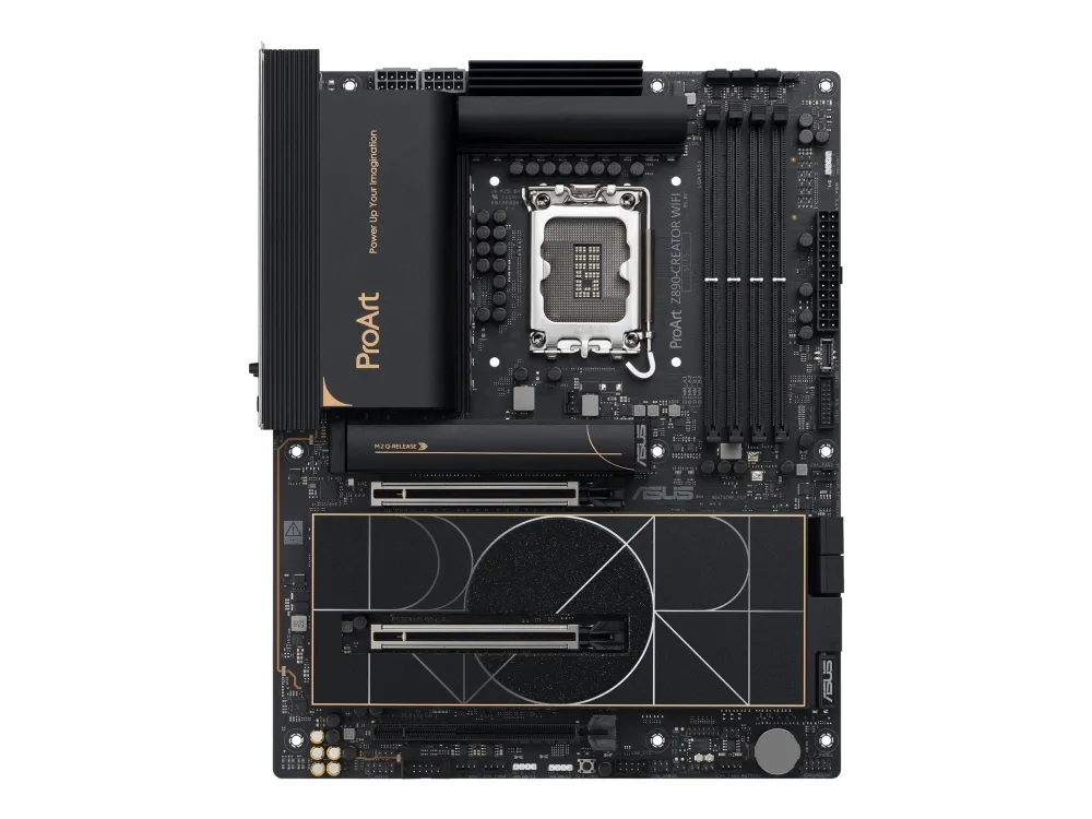 ASUS ProArt Z890-CREATOR WIFI - Bundkort - ATX - LGA1851 sokkel - Z890 Chipset - USB4, USB 3.2 Gen 2, USB-C 3.2 Gen 2x2, USB 3.2 Gen 1 - 10 Gigabit LAN, 2.5 Gigabit LAN, Bluetooth, Wi-Fi 7 - onboard grafik (CPU påkrævet) - HD Audio (8-kanaler)