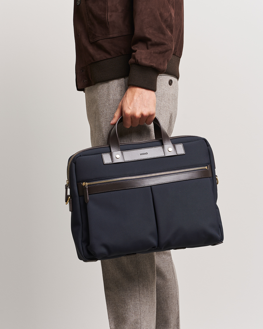 Mismo M/S Nylon Office Navy/Dark Brown
